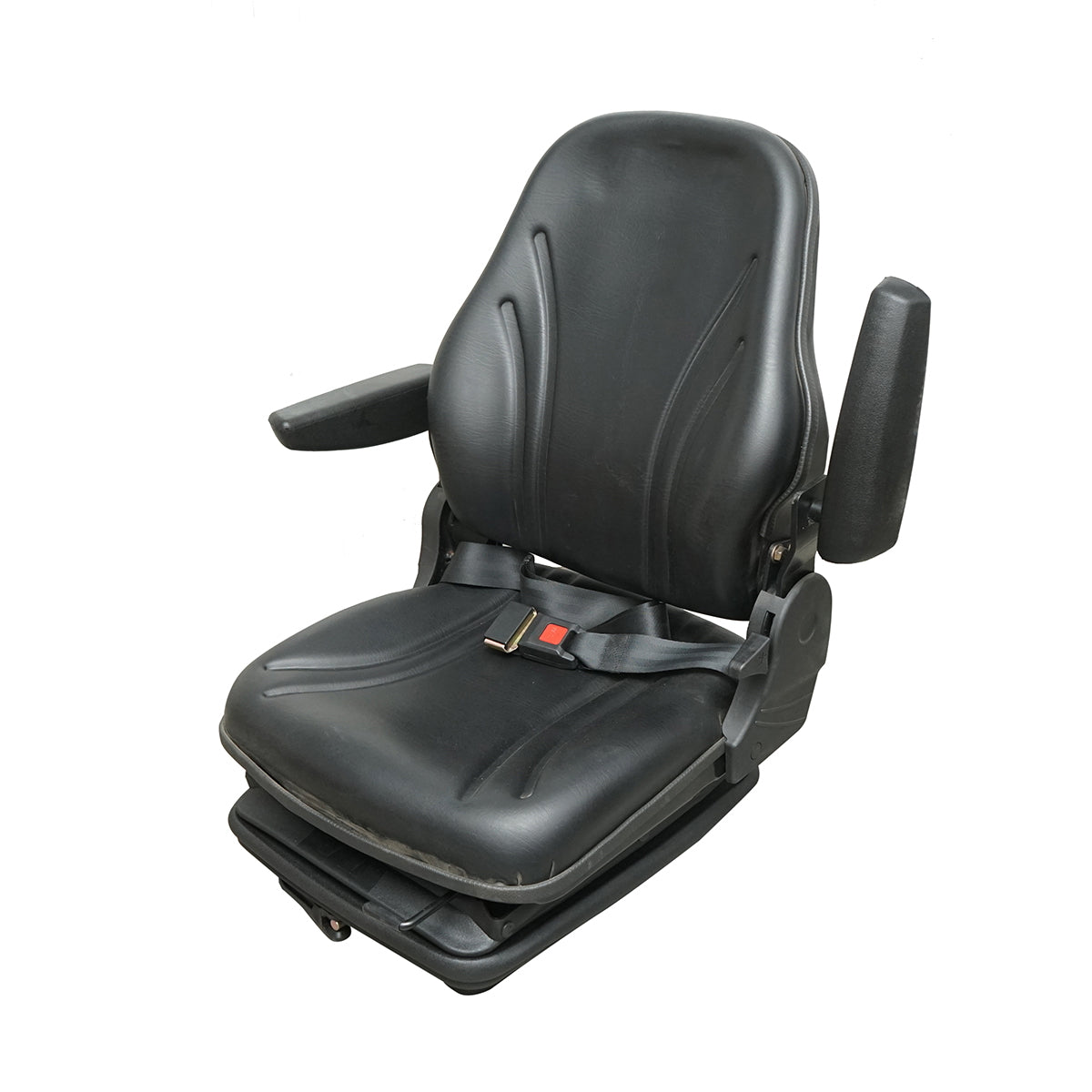 Universal seat with seat belt and armrests, mechanical suspension for tractors and industrial machines, forklift
